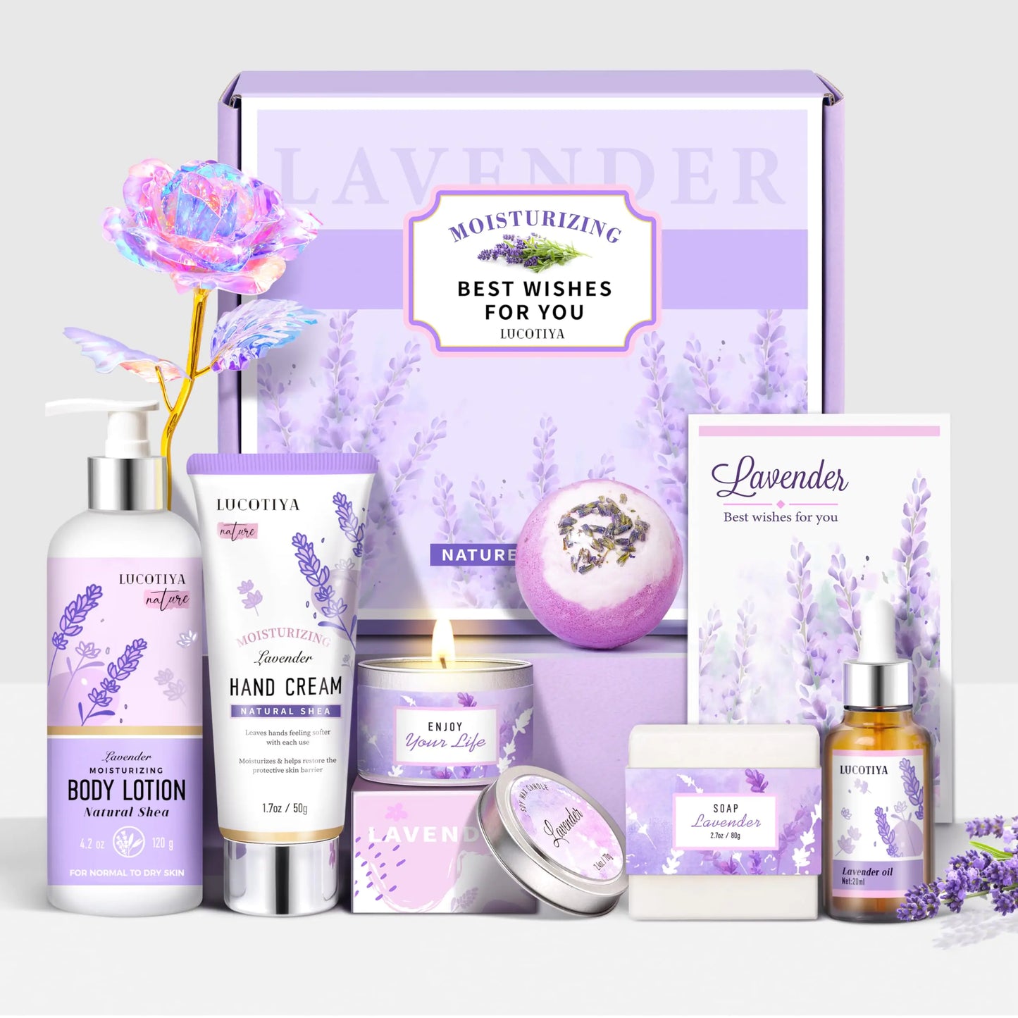 Gifts for WomenBath and Body Gifts SetSpa Gifts for Women Lavender Gift BasketsBirthday Gifts for Women Self Care Relaxing Bath Sets for Women GiftGifts for MomHerSisterWife