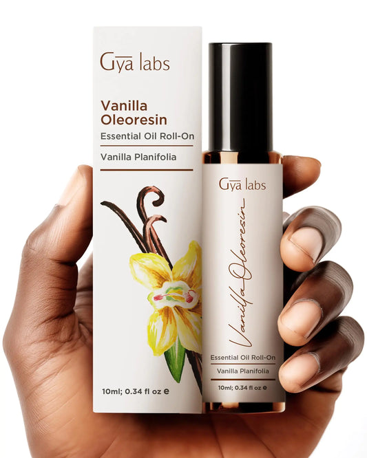 Gya Labs Vanilla Oleoresin Essential Oil Roll On for Skin - Relaxing Gifts for Women - Self Care Natural Aromatherapy Oil Travel Size (0.34 Fl Oz)