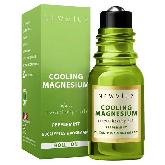 Migraine Roll on Stick Tension Headache Relief Magnesium Cooling Peppermint Eucalyptus Essential Oil Sinus Aromatherapy Roller Natural Self Care Gift