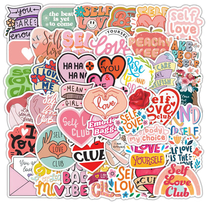 Love Stickers Self Care Stickers 50PCS Self Love Gifts Stickers for Girls Women Glueewee Vinyl Waterproof Mental Health Stickers for Water Bottles Laptop